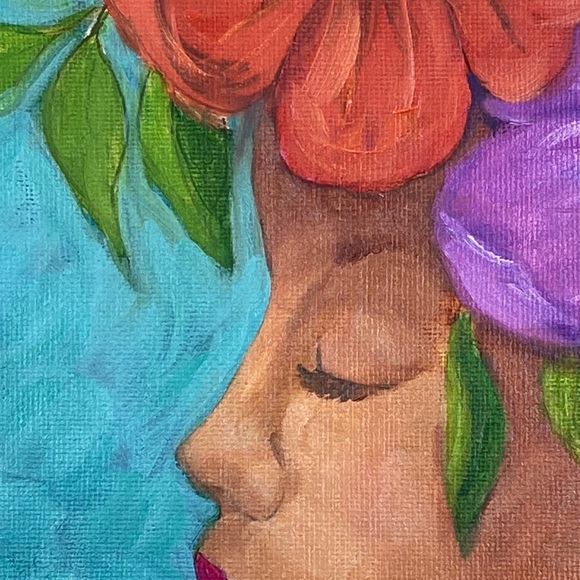 Original Oil Painting " Girl with Flowers" - Picture 5 of 6